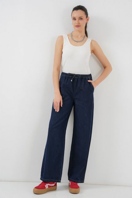 Geniş Paça Kot Pantolon 6706 - Lacivert