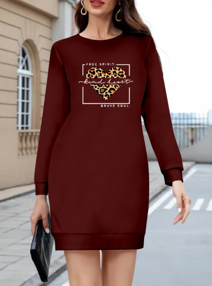 Kadın Uzun Kollu Bisiklet Yaka Desenli Viskon Iki Iplik Bluz