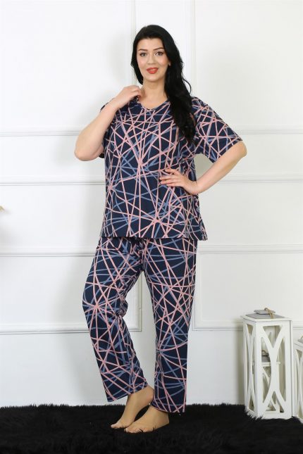 Modelisse - Kadın 5XL-6XL-7XL-8XL Büyük Beden Kısa Kol Pijama Takım 75008