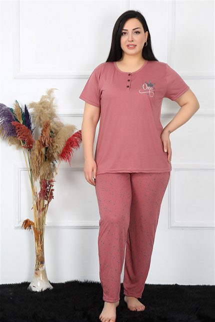 Modelisse - Kadın Büyük Beden Kısa Kol Pijama Takım 202186